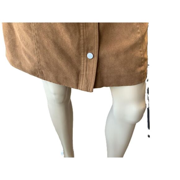 H&M Divided Brown Button-Front Mini Skirt Polyester Womens Size US 10 - Picture 3 of 13